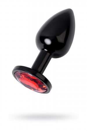 Анальная пробка TOYFA Metal, черный, рубин, Ø 2,8 см
