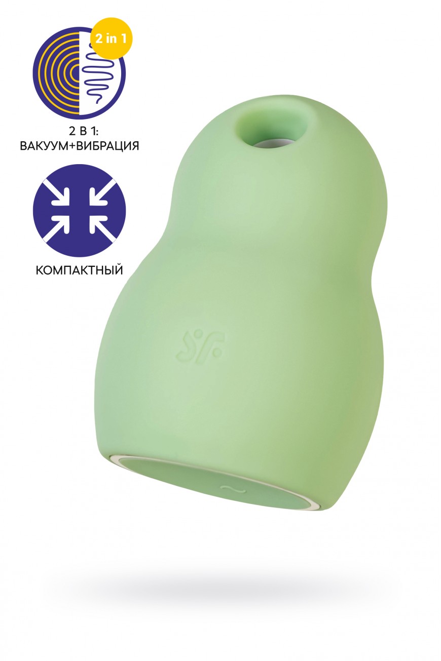 Вакуумный стимулятор клитора с вибрацией Satisfyer Pro To Go 1, мятный, 9 см Вакуумный стимулятор клитора с вибрацией Satisfyer Pro To Go 1, мятный, 9 см