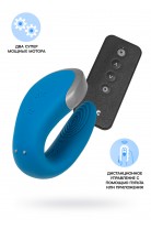 Стимулятор для пар Satisfyer Double Love Connect App с пультом ДУ, силикон, синий, 9 см Стимулятор для пар Satisfyer Double Love Connect App с пультом ДУ, силикон, синий, 9 см