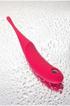 Точечный вибратор с вакуумной стимуляцией Satisfyer Twirling Pro, силикон, красный 20 см