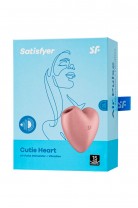 Вакуумно-волновой стимулятор клитора с вибрацией Satisfyer Cutie Heart, силикон, розовый, 7,6 см