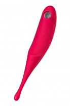 Точечный вибратор с вакуумной стимуляцией Satisfyer Twirling Pro, силикон, красный 20 см