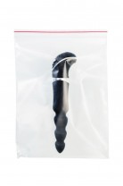 Анальный вибростимулятор, силикон, черный, 20,7 см (в пакете)