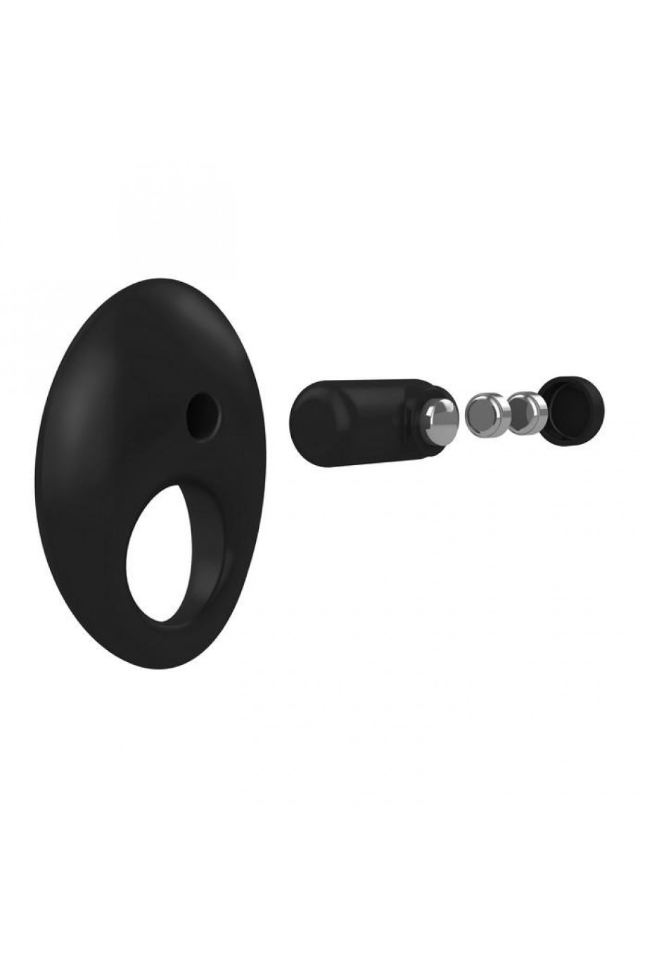 Эрекционное кольцо OVO закругленной стмулирующей формы с ультрасильной вибрацией, силиконовое, черное