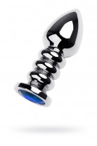 Анальная пробка Metal by TOYFA, металл, серебристая, с кристаллом цвета сапфир, 10,5 см, Ø 4 см, 165 г Анальная пробка Metal by TOYFA, металл, серебристая, с кристаллом цвета сапфир, 10,5 см, Ø 4 см, 165 г